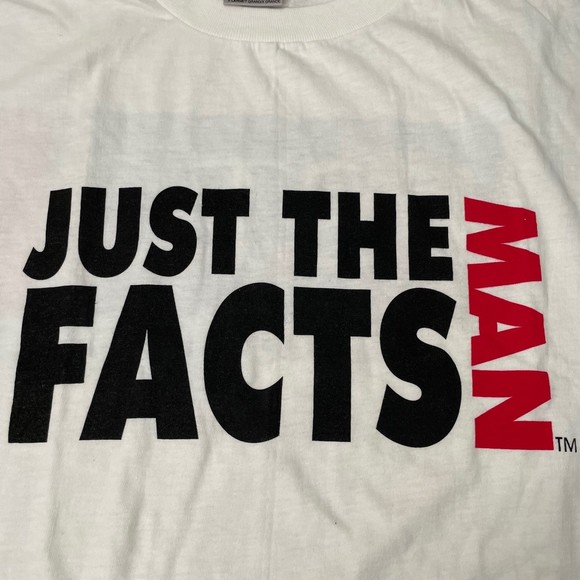 VTG Oneita “Just the facts man” Single Stitch Shirt Size XL - Picture 2 of 6